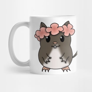 Cute brown gerbil with a flower crown Mug